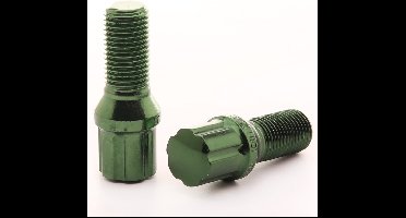 Japan Racing JB1 Wielbouten - M14x1,5 / M14x1.5 - Groen - Set van 20 + adaptersleutel