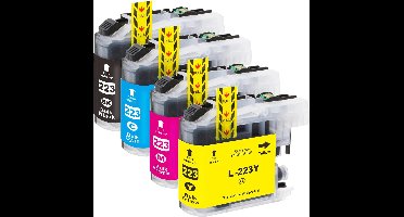 MediaHolland - Huismerk Inkt Cartridges voor Brother LC223 Printers - Set van 4 Stuks - 4 Kleuren - Brother Inktpatronen, Cartridge