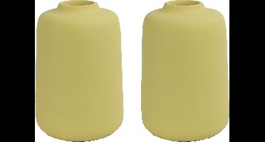 Countryfield bloemenvaas - 2x stuks - geel terracotta - D15 x H21 cm