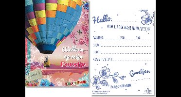 12 Uitnodigingskaartjes met envelop - Luchtballon - Ginger & Bread - 10 x 13.5 cm