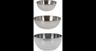 Excellent Houseware voedsel serveerschalen - Set 10x - RVS - D24/D20/D13 cm