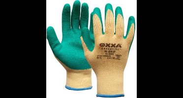 OXXA M-Grip 11-540 handschoen XXL Oxxa - groen/geel - Latex/Katoen - Gebreid manchet - EN 388:2016