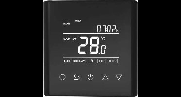 Calypso - Slimme Digitale WIFI Thermostaat - Voor Vloerverwarming of Elektrisch Infrarood Paneel - Zwart