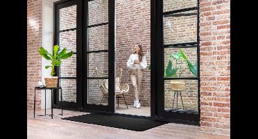 Droogloopmat Deurmat Groot Zwart- 70x120 - Deurmat binnen - Droogloopmat binnen - Schoonloopmat binnen