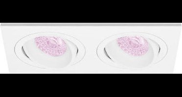 Inbouwspot Finsar met Philips HUE White and Color - inbouwspot - Wit - dubbele verdiepte spot - Voor binnen / woonkamer / keuken / slaapkamer - IP20 - GU10 - Buitendiameter: Dubbele spot - boorgat: Vierkante uitsparing - min. Inbouwdiepte: 70MM
