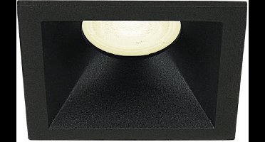 Inbouwspot Liam met Philips HUE White - spotje - Zwart - vierkant verdiepte spot - Voor binnen / woonkamer / keuken / slaapkamer - IP20 - GU10 - Buitendiameter: 80MM - boorgat: Vierkante uitsparing - min. Inbouwdiepte: 105MM