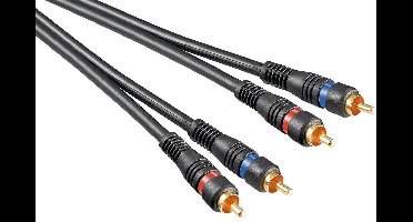 Tulp stereo audio kabel - verguld / koper - 0,20 meter