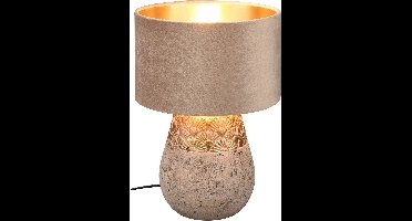 LED Tafellamp - Tafelverlichting - Torna Kalan - E27 Fitting - Rond - Mat Grijs - Keramiek