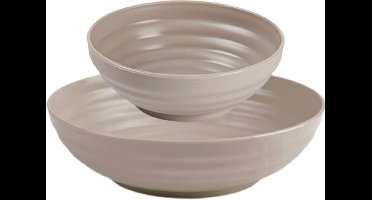 Plasticforte Kommetjes/schaaltjes - 12x stuks - dessert/ontbijt/soep - kunststof - Taupe