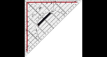 Geodriehoek M鯾ius & Ruppert 22cm plexiglas transparant voor technisch tekenen