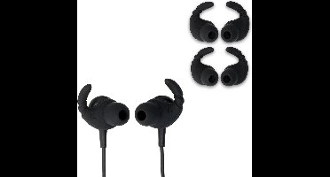 kwmobile 6x covers voor oordopjes - Siliconen haakjes voor in-ear oordopjes - Universele maat - In zwart