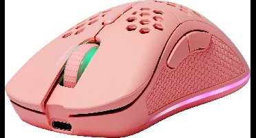 Deltaco PM80 Draadloze Gaming Muis - Lichtgewicht - RGB - 6400 DPI - Roze