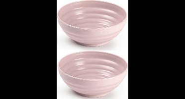 Plasticforte - Kommetjes/Schaaltjes - 4x - kunststof - D13x5 cm - oudroze