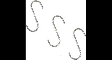 Benson S-haken / ophanghaken - 3x stuks - metaal - ophanghaakjes