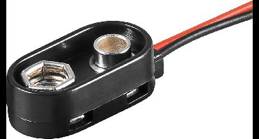 Batterijhouder voor 1 9V/E-batterij - waterafstotend - kabel met open einde - versie 2