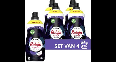 4x Robijn Klein & Krachtig Wasmiddel Black Velvet 34 Wasbeurten 1,19 liter