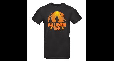 Zwart Halloween T-shirt met opdruk Halloween Time 140