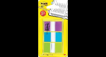 Post-it® Index Standaard, Draagbare Set, Paars, Blauw, Groen, 24 x 43.2 mm, 20 Tabs/Kleur