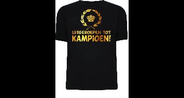 Paper dreams Gouden Krans T-shirt - Kampioen shirt - Zwart - Maat XL