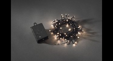 Konstsmide 3728 - Snoerverlichting - 80 lamps micro LED - 790 cm - 6u en 9u timer - op batterij - voor buiten - warmwit