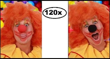 120x Schuimneus rood en mickey zwart - clown circus fun feest festival neus schuim