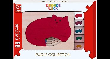 Hape Vormenpuzzel Five Cats Junior Hout 5 Stukjes