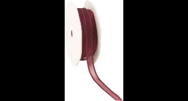 Satin edge Organzalint Wijnrood - 10 mm / 50 mtr.