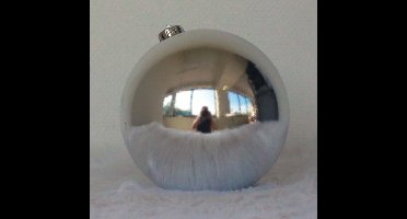 5 stuks 1 Onbreekbare kerstbal diameter 15 cm zilver glanzend