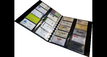 EXXO-HFP #17368 - FLEXZIP A4 Hervulbaar Visitekaart Album - Zwart - incl. 20 Tassen v/400 kaartjes - 1 Stuk