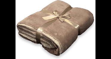 Unique Living Coby - Fleece polyester - Plaid - 130x160 cm - Warm taupe