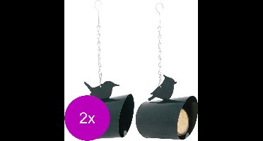 Best For Birds Pindakaas Huisje Metaal - Voederhuis - 2 x 11x15x15 cm Groen