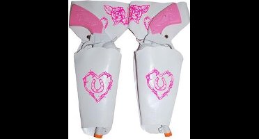 "Wit en roze revolver set - Verkleedattribuut - One size"