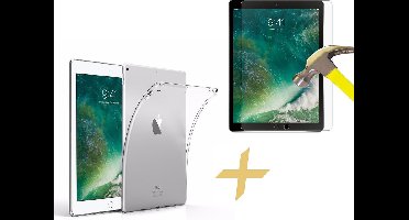 Hoes + Screenprotector geschikt voor iPad 2017 / 2018 9.7 Inch - Transparant