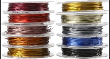 Sieradendraad - Metaaldraad - Sieraden Maken - DIY Hobbydraad - Diverse Kleuren - Metaal Draad - Voor Knutselen - Dikte 0,38mm - Lengte 10m - Inclusief Doos - 1 Stuk