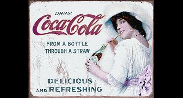 Drink Coca Cola  Metalen wandbord 31,5 x 40,5 cm.