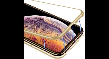 Magnetisch Hoesje geschikt voor Apple iPhone Xs / X Aluminium Metalen Case iCall - Goud