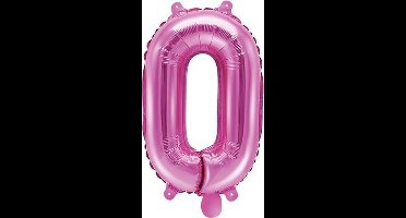PARTYDECO - Roze aluminium cijfer ballon - Decoratie > Ballonnen