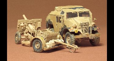 Tamiya Modelbouwpakket Landbouwvoertuigen - 35044 British 25pdr Tractor - Field gun Plastic - 1:35 - Modelbouw