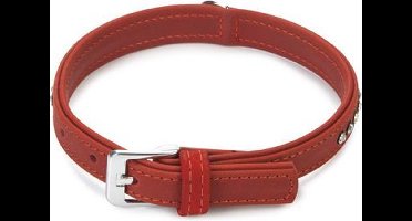 Beeztees Buffalo Strass - Hondenhalsband - Rood - 30-36 cm x 17 mm