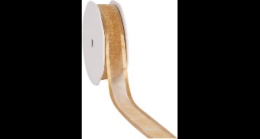 Satin edge Organzalint Goud - 25 mm / 25 mtr.