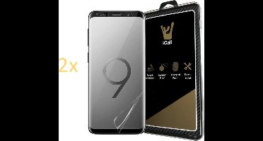 2x Screenprotector geschikt voor Samsung Galaxy S9 Plus - Glas PET Folie Screen Protector Transparant 0.2mm 9H