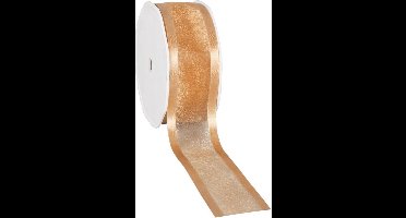 Satin edge Organzalint Goud - 38 mm / 25 mtr.