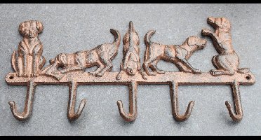 Kapstok honden in gietijzer - 5 haken