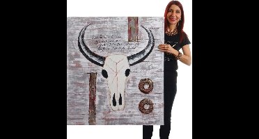 Handgeschilderde Olieverf schilderij Bloemenveld