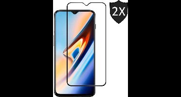 2x Screenprotector geschikt voor OnePlus 6T | Full Screen Cover Volledig Beeld | Tempered Glass - van iCall