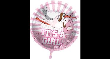 Heliumballon It's a Girl Ooievaar 45cm | per stuk