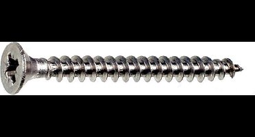 Ivana Spaanplaatschroef RVS Platkop PZ-2 5.0x80/50 - 200 Stuks