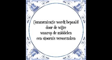 Tegeltje met Spreuk (Tegeltjeswijsheid): Communicatie wordt bepaald door de wijze waarop de middelen een stoornis veroorzaken + Kado verpakking & Plakhanger