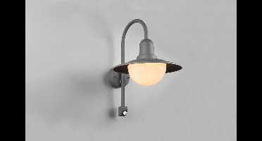 TRIO NORMAN - Wandlamp - Antraciet - excl. 1x E27 4W - Bewegingssensor - Buitenverlichting - IP44