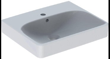 Geberit Smyle fontein 50cm 1 kraangat met overloop wit